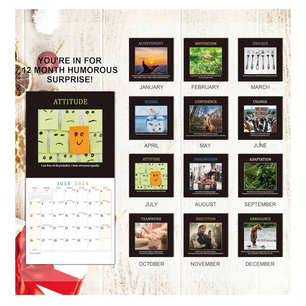 BNIP deMOTIVATION 2026 WHITE ELEPHANT GIFT CALENDAR IS A GREAT WORKING CALENDAR